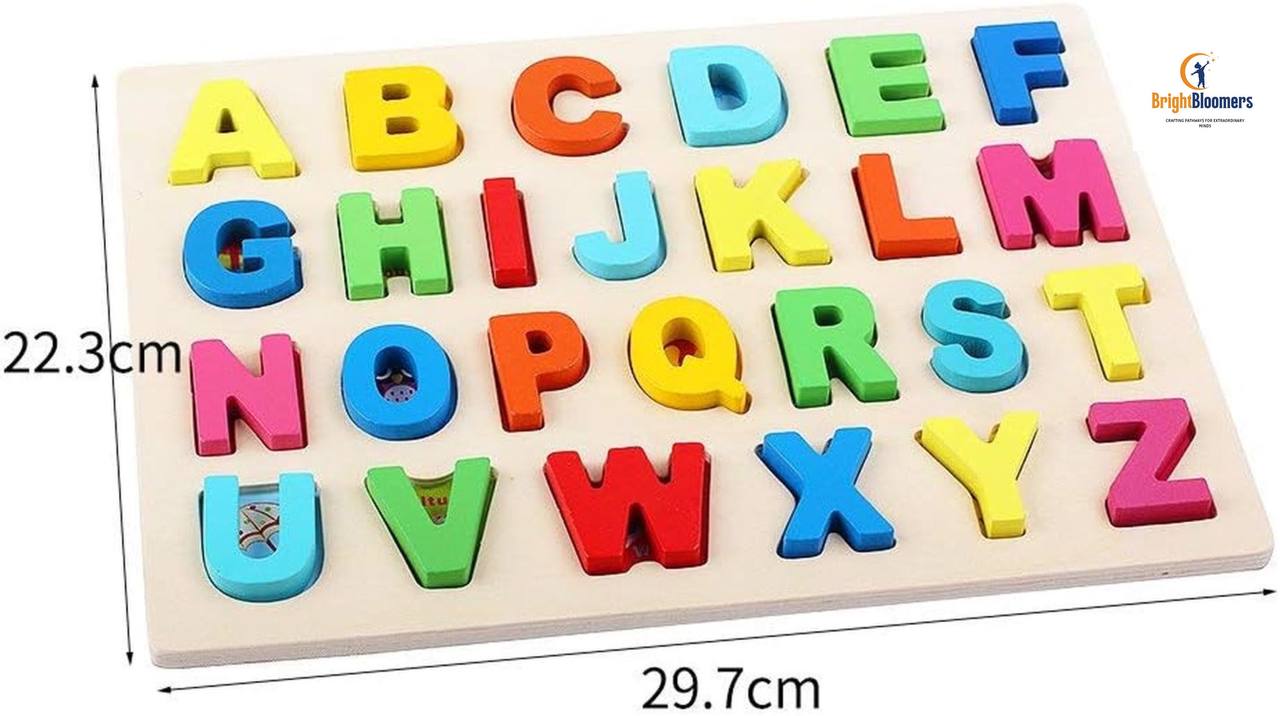 Wooden Puzzles for Toddlers, Wooden Alphabet Number Shape Puzzles Toddler Learning Puzzle Toys for Kids, 3 in 1 Puzzle for Toddlers, Age 3+ (Set of 3)