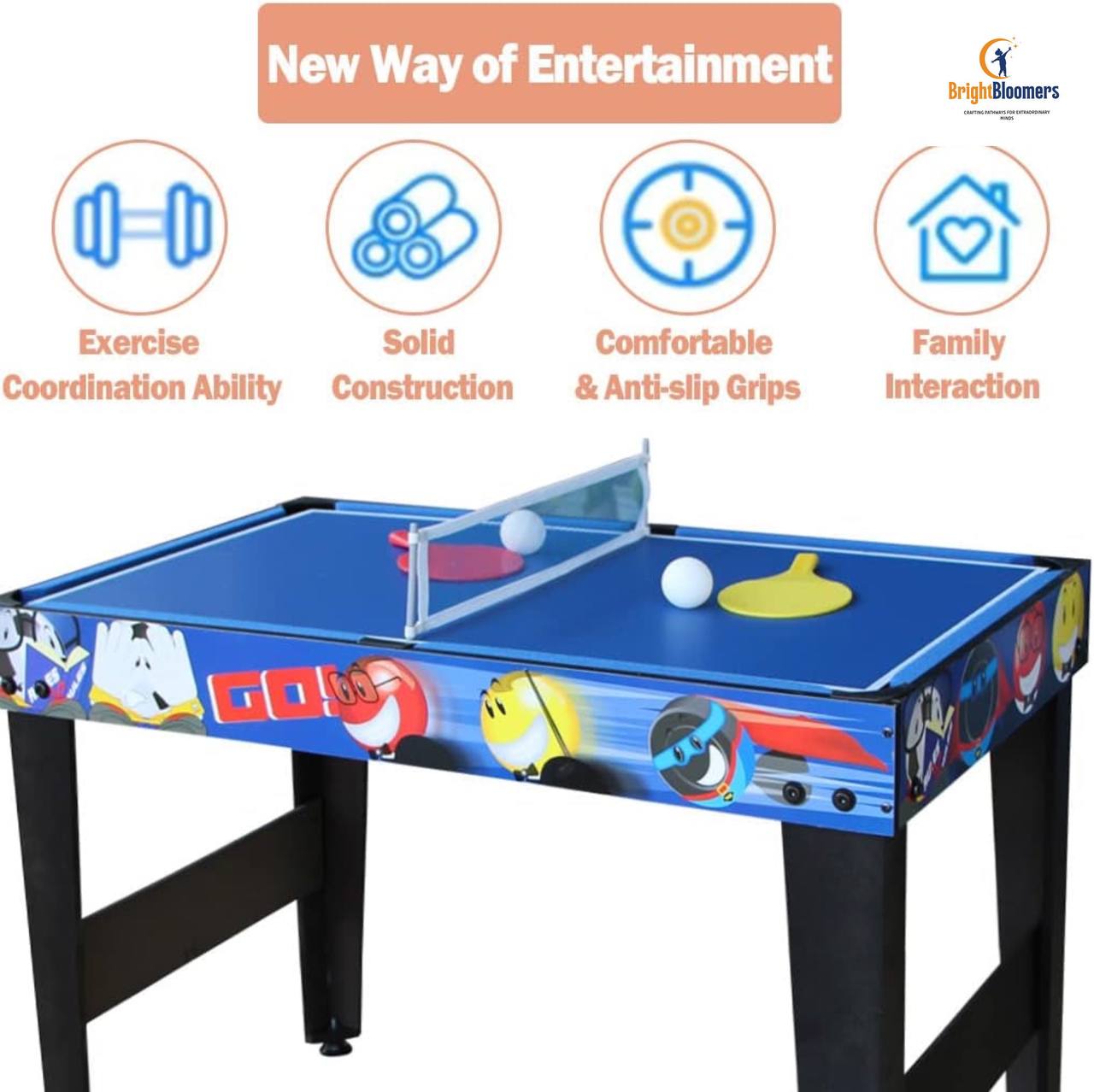 Multi Function Combo Game Table, Steady 4 in 1 Pool Table for Kids, Hockey Table, Soccer Football Table, Table Tennis Table,Ideal for Kids, 31.5 Inches