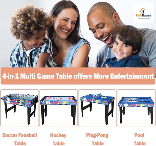 Multi Function Combo Game Table, Steady 4 in 1 Pool Table for Kids, Hockey Table, Soccer Football Table, Table Tennis Table,Ideal for Kids, 31.5 Inches