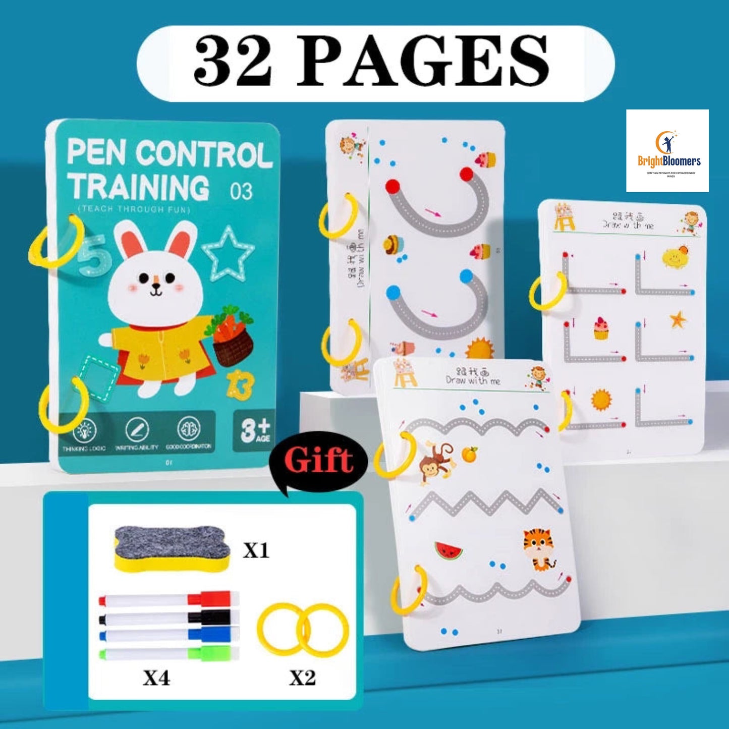 Magical Tracing Workbook: Reusable Montessori Pen Control Practice for Kids